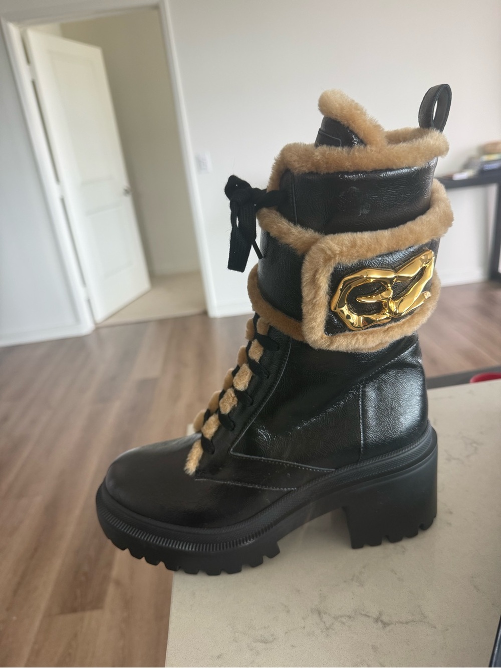 Giuseppe Zanotti Black Lug Sole Women's Boot